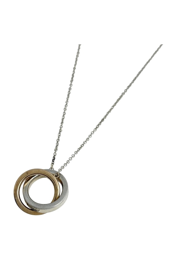Pre-Owned Tiffany & Co. Interlocking Circle Necklace 1837 Sterling Silver 925 Metal Women's
