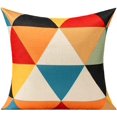 thumbnail image 2 of Automne 4-Pack Triangle Géométrique Coloré Coussin d'Extérieur Couvre Coussin 18x18 Jaune Bleu Noir Pourpre Rouge, 2 of 7