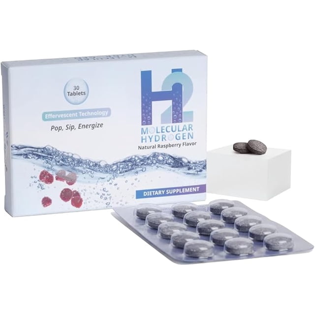 H2 Molecular Hydrogen Water Tablets 12 PPM – Effervescent Hydrogen Tablets for Drinking Water, Supports Healthy Hydration, Energy, and Metabolism – 30 Raspberry