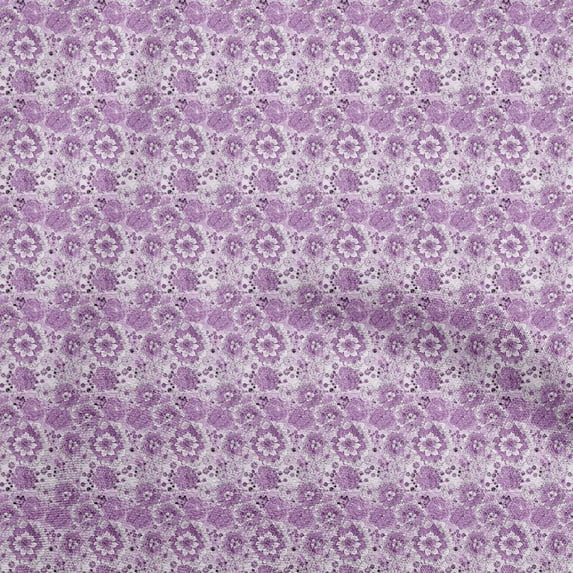 oneOone Viscose Jersey Purple Fabric Batik Fabric For Sewing Printed Craft Fabric By The Yard 60 Inch Wide