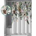 thumbnail image 4 of Christmas Bathroom Curtain 72 Inch Shower Stall Curtain with Hooks, Xmas Botanical Pinecone Eucalyptus Leaves Waterproof Polyester Bath Curtain Washable Bathtub Curtain 36''x 72'', 4 of 6