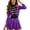 Purple, variant on Sparkling Carnival Long Sleeve Jumpsuit with Fringe Elegant Courtly Masquerade Gown for Festive Party Wear,Blue,XL
