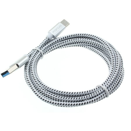 Droid 4 Motorola 6ft Long White Braided Type-C Cable Rapid Charger Sync USB Wire E9D for LG Stylo 4 Plus - Microsoft Surface Go (10