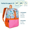 thumbnail image 5 of Wildkin Mermaids Child, Teen Pack-It-All 15 Inch School & Travel Backpack in Blue for Girls, Front strap for attaching Wildkin's Clip-in Lunchbox or other gear, Generously sized exterior front pocket, 5 of 9