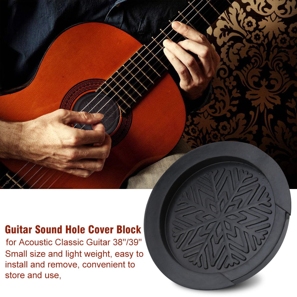 OTVIAP Guitar Accessory, Guitar Sound Hole Cover,Black Rubber Guitar Sound Hole Cover Block for