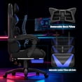 thumbnail image 6 of Czlolo Gaming Chair, Racing Style RGB LED Lights Gaming Chairs for Adults and Kids, Lumbar Massager Gamer Chair, High Back Reclining Computer Chair with Footrest and Headrest (Black/Blue), 6 of 9