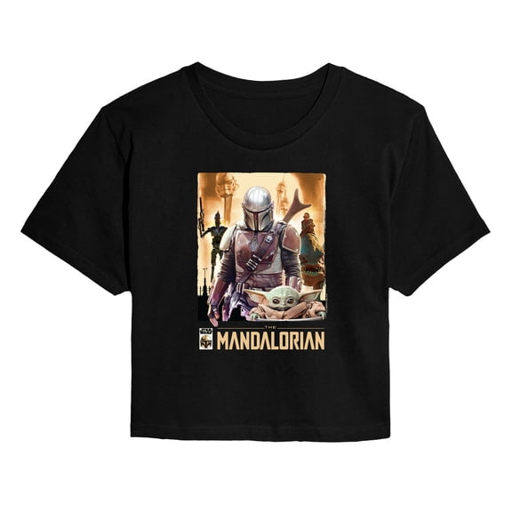 Star Wars - Mandalorian Collage - Juniors Cropped Graphic T-Shirt