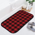 thumbnail image 4 of Floor Door Mats Bath Rugs Red and Black Plaid Bathroom Carpet Non-Slip Absorbent for Entryway Indoor 23.6x15.7in Carpet Runner, 4 of 7