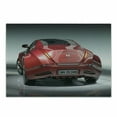 thumbnail image 1 of Cars Cutting Board, Red Sports Car Concept Design Realistic Powerful Engine Vehicle Speed Automobile, Decorative Tempered Glass Cutting and Serving Board, Small Size, Red Black Grey, by Ambesonne, 1 of 1