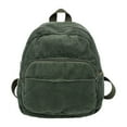 thumbnail image 1 of Mochila para niñas, de pana, con cremalleras suaves, para mujer, portátil Verde, 1 of 9