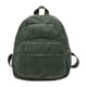 thumbnail image 1 of Mochila de moda para adolescentes, de pana, con asa superior, suave. Verde, 1 of 9