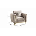 thumbnail image 2 of Leena Contemporary Style Upholstery Chair Made with Wood in Gold accent & Beige, 2 of 7