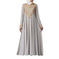thumbnail image 5 of Njagoc3 Womens Long Sleeve Embroidered Court Gown, Floor - Length Formal Outfit, Intricate Details, Solid Color Styles, for Cultural Events, 5 of 5