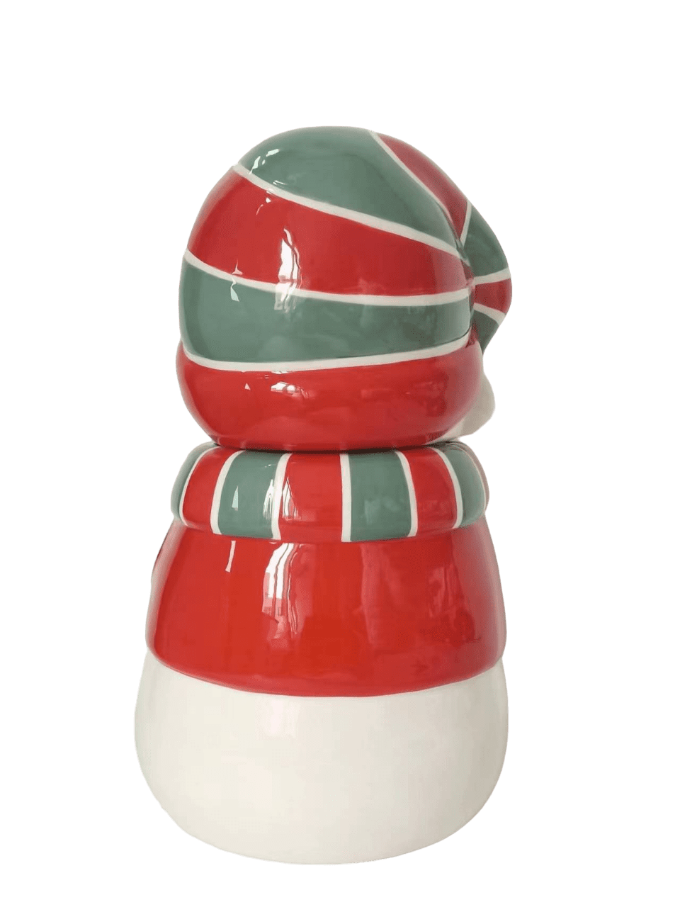 Holiday Time 73-Oz Snowman Glazed Earthenware Ceramic Treat Jar with Lid, Multicolor