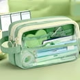 thumbnail image 3 of SouMaox Double Zipper Stationery Pouch Large Capacity Pen Case Multiple Compartment Storage Bag for Office Desktop Organization, 3 of 9