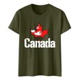 thumbnail image 1 of Pisexur Hauts pour Femmes Tendance, Hauts pour Femmes, Blouses pour Femmes Habillées Décontractées Femmes Imprimé Manches Courtes Haut à Manches Courtes Col Rond Chemise Vert Armée,S, 1 of 1