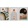 thumbnail image 1 of wall26 Framed Canvas Print Wall Art Set Mid-Century Forest Leaf Astronomy Planets Nature Abstract Illustrations Modern Art Bohemian Decorative for Living Room, Bedroom, Office - 16"x24"x3 White, 1 of 5