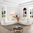 thumbnail image 4 of Boneless Sofa, 3-Seater Floor Couch with Cup Holders and Side Pockets, Corduroy Fabric No Assembly Sofa for Living Room or Dorm, 86.2 Inch, Beige, 4 of 11