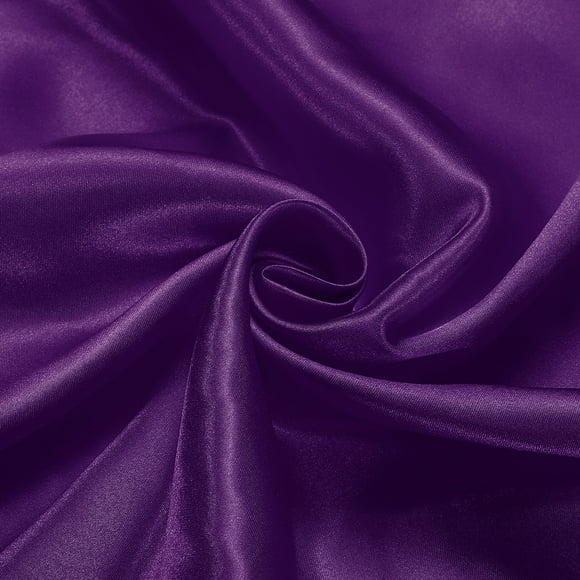Dark Purple Satin Fabric by the Yard, 2 Yards 60" Wide Silky Satin Fabric Solid Satin Cloth Fabric for Bridal Dress Wedding Decorations Crafts Sewing