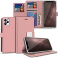 thumbnail image 6 of For Apple iPhone 16 Pro Max (6.9") PU leather Wallet 6 Card Slots folio with Wrist Strap & Kickstand Pouch Flip Shockproof Phone Case Cover by Xpression - Rose Gold, 6 of 8