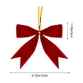 thumbnail image 3 of 20 Pack Red Velvet Christmas Bows with Wire Ties – Flocking Fabric Ribbon Bows for Tree, Gift Wrap, Garland, Wreath, Holiday Party Decorations, Wedding and Home Decor, 3 of 5