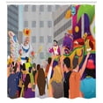 thumbnail image 3 of Ambesonne New Orleans Shower Curtain, People in Festival, 69"Wx70"L, Multicolor, 3 of 3
