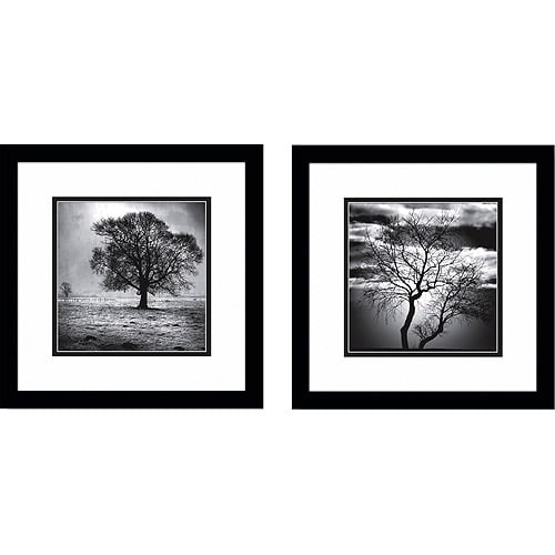 Black & White Lonely Tree Framed Art, Set of 2 - Walmart.com - Walmart.com