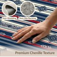 thumbnail image 6 of ODIKA 8'x10' Washable Area Rug Non-Shedding, Easy Care, Navy Motifs Banded Borders Strip Mudroom Nautical Striped Boho Refined for King Size Bedroom Under Bed, Master Suite, 6 of 7