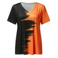 thumbnail image 5 of Outfmvch t shirts for women Short Sleeve T Shirt Colorblock Fashion womens tops shirts for women Orange, 5 of 8