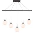 thumbnail image 4 of Woodbridge Lighting Alicia 5-Light Glass Linear Pendant in Chrome/Bronze/Opal, 4 of 6