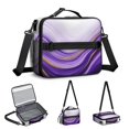 thumbnail image 5 of Purple and Gold Marble Pattern Insulated Lunch Bag with Shoulder Strap and Bottle Holder,Bento School Lunch Bag Box,11x9.5x3.5 Inches, 5 of 5