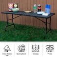 thumbnail image 3 of Everyday Home 6-foot Folding Table for Camping, Parties, and Dining (Black), 3 of 8
