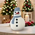 thumbnail image 2 of Christmas Irregular Shaped Snowman Pillow with Blue Hat and Scarf Design with Plush Filling for Holiday Home Decor White, 2 of 8