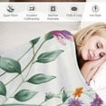 thumbnail image 3 of JRXY Flannel Fleece Blanket - Spring Flower Butterfly Decorations Farmhouse Seasonal Summer White, 3 of 6