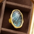 thumbnail image 5 of Ross-Simons Oval Labradorite Textured and Polished Ring in 18kt Gold Over Sterling, Women's, Adult, 5 of 7