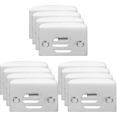 3 Pieces Adjustable Door Strike Plate Chrome Long Filler Lock Tongue Buckle