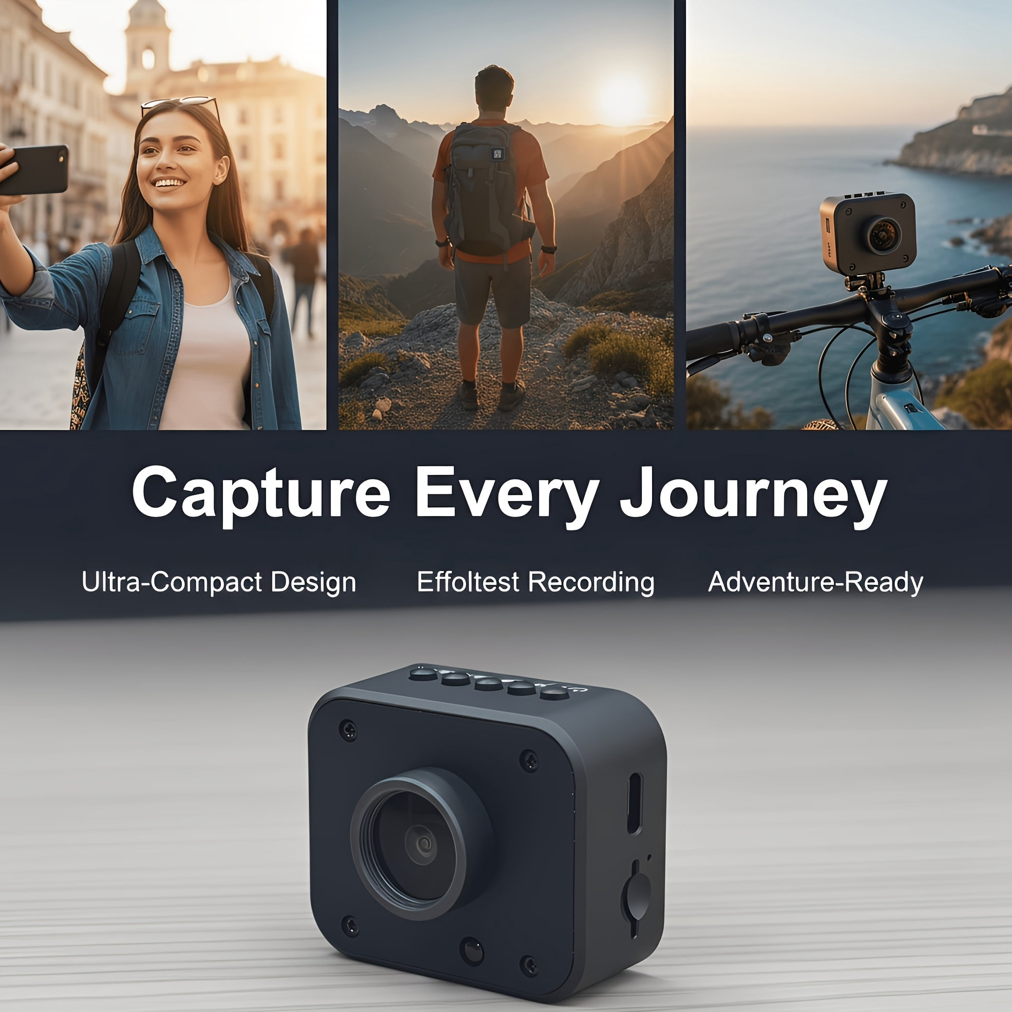Mini Camcorder 1080P HD Video, Portable Travel Camera with Time-Lapse, 20 Effects, Long Battery for Vlogging