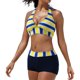 thumbnail image 1 of Traje de baño de bikini para mujer, conjunto de bikini push up con control de barriga, parte inferior de bikini de cintura alta, traje de baño tankini con pantalones cortos, trajes de baño de dos, 1 of 5