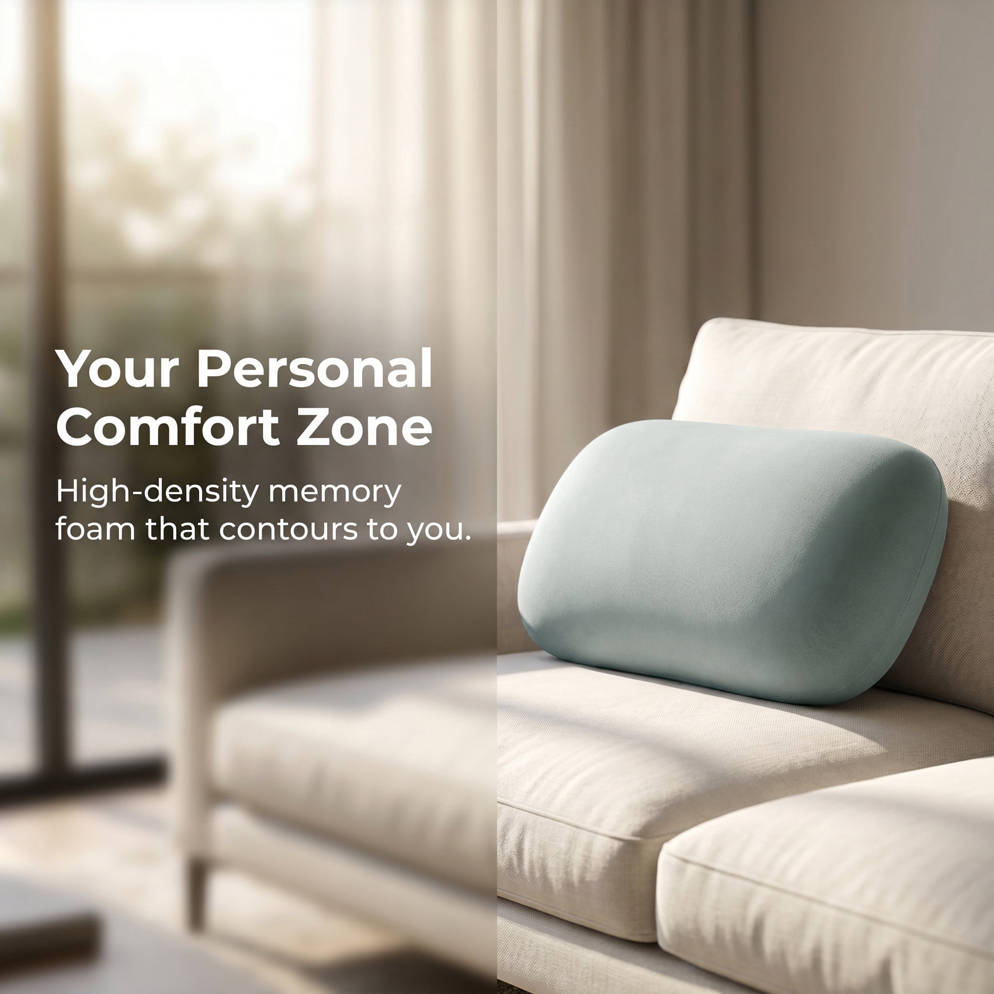 Unique Bargains Lumbar Support Pillow  Memory Foam Back Support Gray 15"x10.2"x3.9"