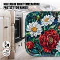 thumbnail image 5 of 4Pcs Pot Holder for Kitchen, Stunning Red - White Flower Art Composition Square Heat Resistant Hotpads, 8x8in Non Slip Dirt-Proof Kitchen Cook Oven Potholders Machine Washable, 5 of 5