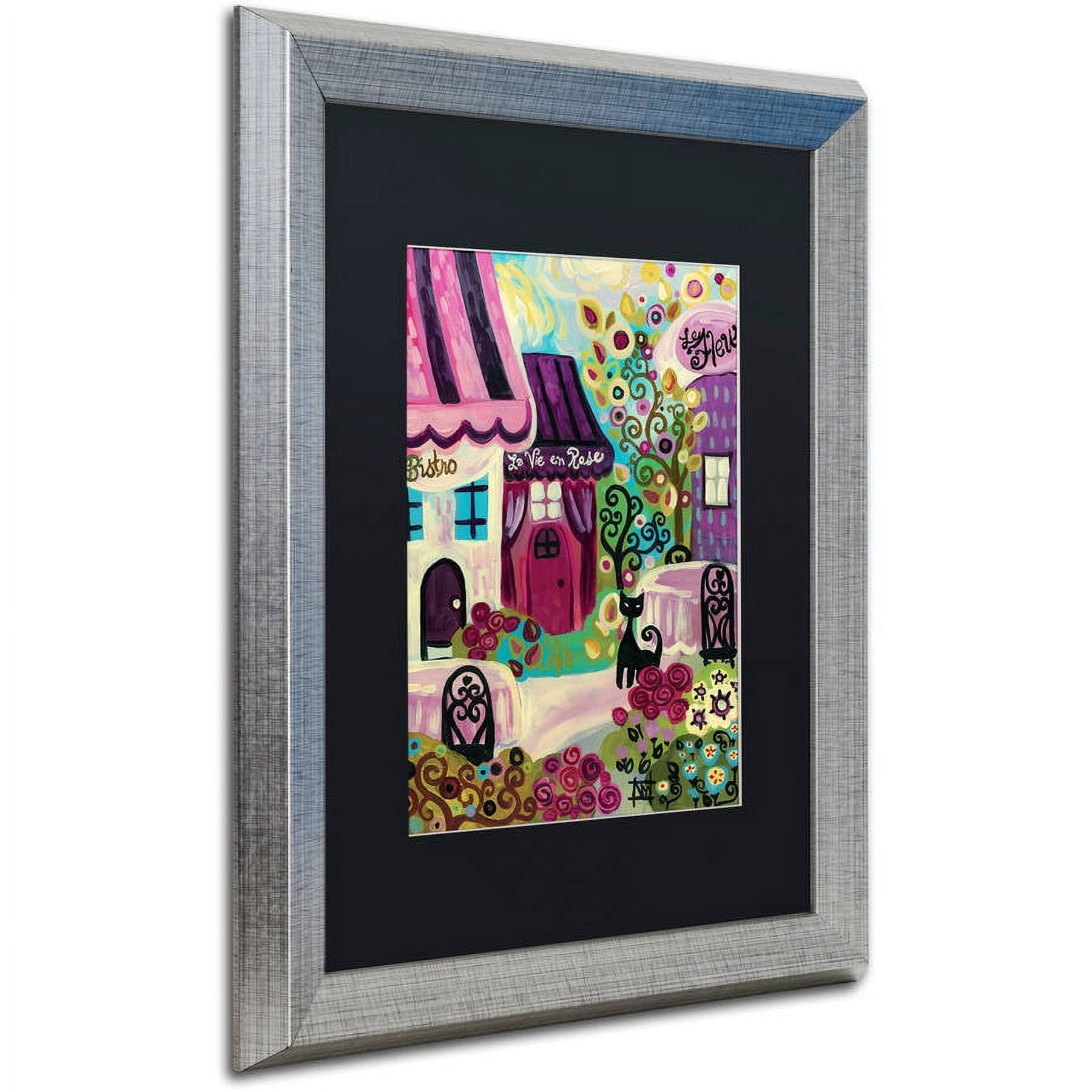 Trademark Fine Art "La Vie En Rose" Canvas Art by Natasha Wescoat, Black Matte, Silver Frame