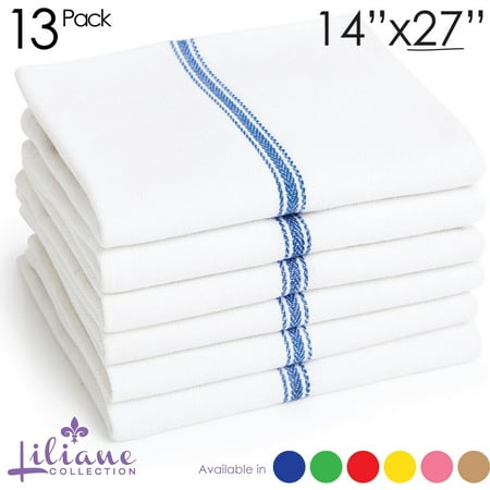 Hybrid Tea Collection - Liliane Collection Kitchen Towels, Set of 13, Restaurant Quality, Multiple Colors Available