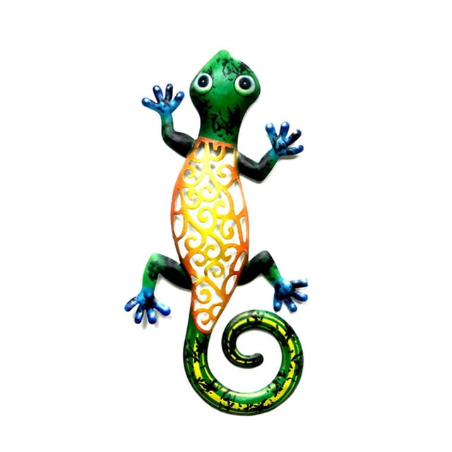 Monstrate Gecko de Metal para decoración de pared, decoración colgante para el hogar, escultura colgante para balcón, árbol grande, adornos Decoración