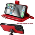 thumbnail image 4 of Dteck for iPhone 16 Pro Wallet Case, 2 In 1 Detachable Protective Phone Case Women Men Kickstand flip Cover Wrist Strap Zipper Credit Card Holder Slots for iPhone 16 Pro,Red, 4 of 6
