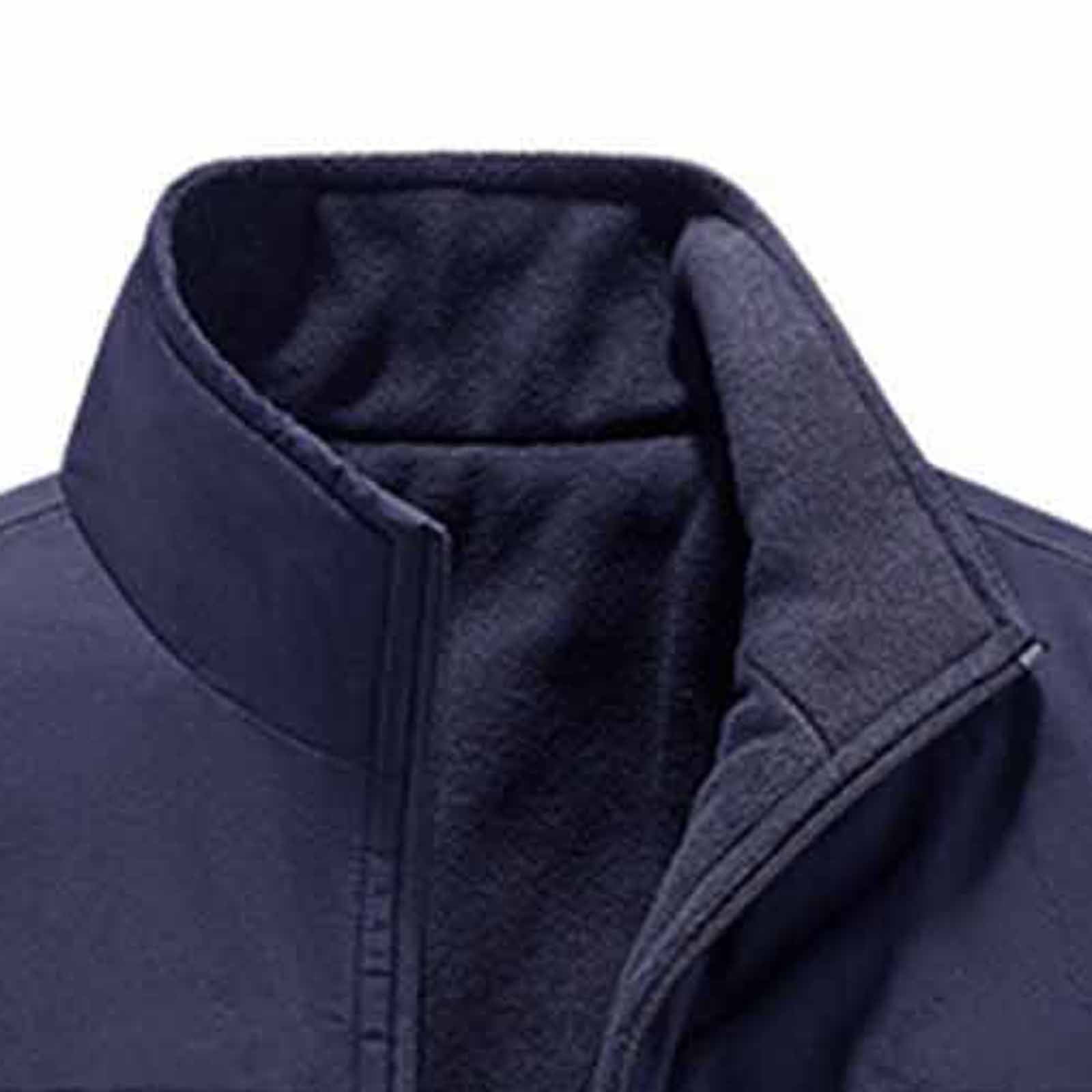 RYDCOT Men's Running Vest Outerwear, Zip up Winter Warm Vests Lightweight Waterproof Fleece-Lined Softshell Sleeveless Jacket for Golf Blue
