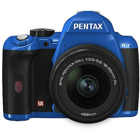 Pentax K-r 12.4MP DSLR Camera Bundle w/ 18-55mm Lens, 3" LCD, and HD Video, Blue