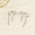 thumbnail image 5 of Eosunjian 1 Pair Women Earrings Irregular Bow Shape Vintage Alloy Electroplated Ear Jewelry Lady Prom Cocktail Party Ear Stud Daily Stud Earrings Silver, 5 of 10