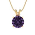 thumbnail image 2 of 2 ct Brilliant Round Cut Solitaire Alexandrite 14k Yellow Solid Gold Everyday Affordable Designer Necklace Pendant with 16" Chain, 2 of 6