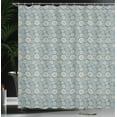 thumbnail image 4 of Ambesonne Dusty Blue Shower Curtain, Mandala Inspired Flowers, 69"Wx70"L, Blue Grey Beige, 4 of 5