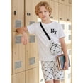 thumbnail image 4 of PureChapter Boys' Clothing Set Summer Casual 3-Piece Short Sleeve T-Shirt, Shorts & Crossbody Bag Size 5-14Y, 4 of 8